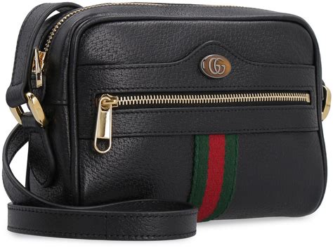 gucci crossbody bag black leather|Gucci black canvas crossbody bag.